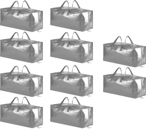 Vista 15 de SpaceAid Bolsas de mudanza resistentes, bolsas de almacenamiento extra grandes con correas de mochila, asas fuertes y cremalleras, alternativa a