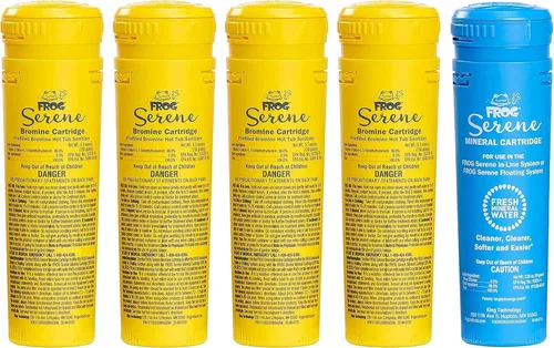 FROG Serene - Kit de cartucho mineral y bromo de repuesto para uso con el sistema de desinfectante flotante FROG Serene Hot Tub - Prellenado para un