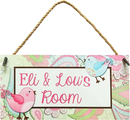 Vista 6 de JZDKJN Placa de madera con nombre personalizado para decoración de pared de unicornio para dormitorio de niña, decoración de pared para puerta