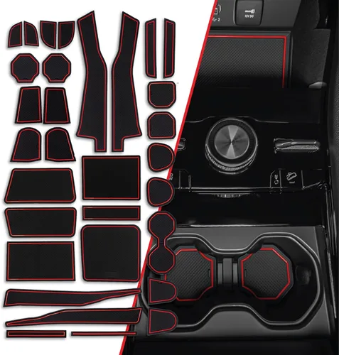 Vista 23 de CupHolderHero Compatible con accesorios Jeep Wrangler JK 2011-2017, insertos interiores antideslizantes antipolvo, tapetes de revestimiento