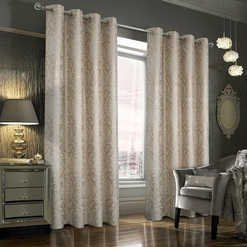 Vista 16 de always4u Cortinas de Terciopelo Acanalado Negro y Dorado con Estampado de Damasco en Lámina 100% Opacas de 84 Pulgadas de Largo, Cortinas de 2