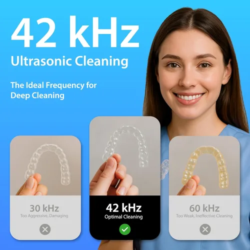 Vista 6 de Limpiador ultrasónico Magnasonic, tanque de acero inoxidable de 20 oz, temporizador digital, 5 modos de limpieza, con solución concentrada