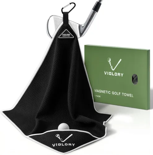 Toalla de golf magnética para bolsa de 18" x 18" con clip, bolsillo de limpieza exclusivo de microfibra waffle ultra absorbente, limpiador de palos