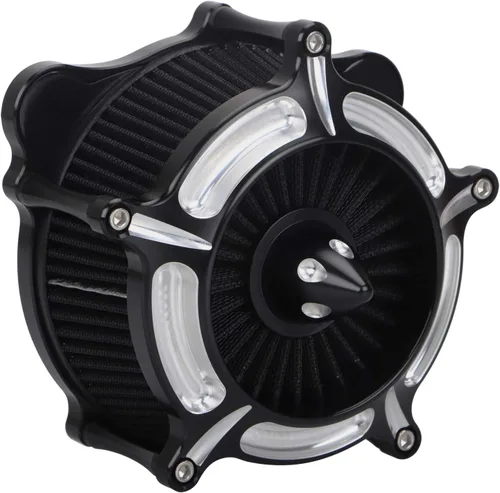 Vista 17 de Filtro de admisión de filtro de aire de corte CNC negro de aluminio para Harley DYNA 1993-2016, Touring Street Glide Electra Glide 1993-2007
