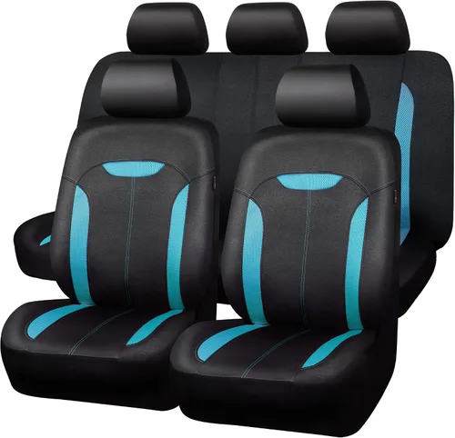 Vista 11 de CAR PASS - Fundas de asiento universales de 13 piezas de malla de aire 3D - 100% transpirables, juegos completos, cubierta de volante y cinturón