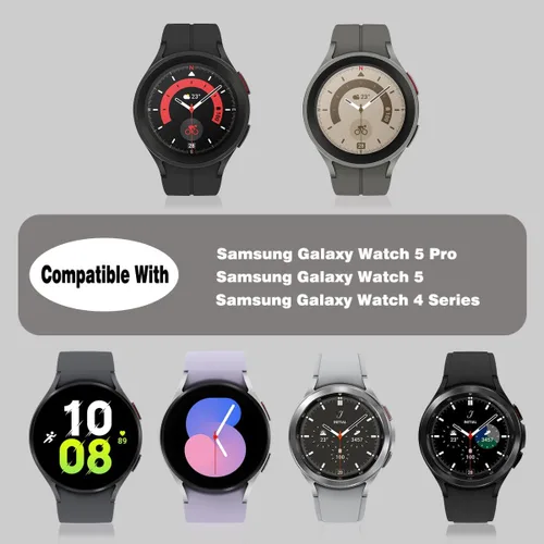 Vista 7 de Galaxy Watch 5 Pro Bandas de 45mm, Correa Deportiva de Silicona sin Espacios Compatible con Galaxy Watch 7 6 5 4 de 44mm 40mm Correa de Reemplazo