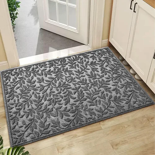 Vista 10 de Bulijojo Tapete de entrada frontal, duradero, resistente, tapete de bienvenida grueso, absorbente, de goma natural, antideslizante, fácil