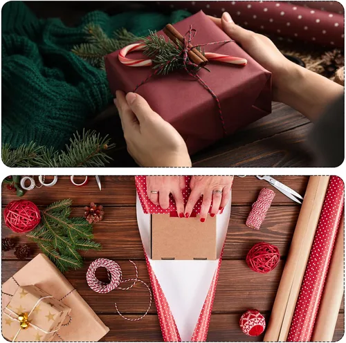 Vista 5 de MECCANIXITY Hoja de papel de regalo de cumpleaños, patrón de feliz cumpleaños, 20 x 28 pulgadas con cuerda, cinta adhesiva de doble cara, adhesivo