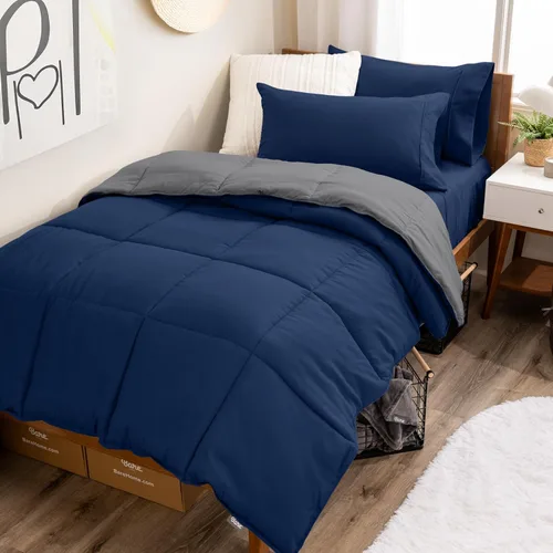 Vista 14 de Bare Home - Juego de edredón reversible en una bolsa y juego de sábanas - Individual - Alternativa al plumón - Suave - Juego de ropa de cama