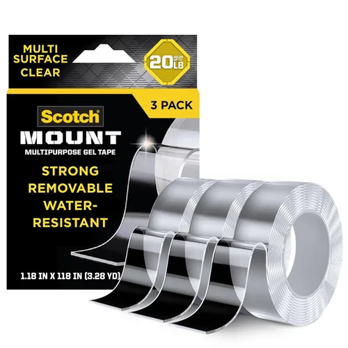 Vista 10 de Scotch-Mount Cinta de Gel Multiusos, Cinta de Doble Cara para Aplicaciones de Trabajo Pesado, Cinta de Montaje Extraíble, Cinta Nano, Cinta