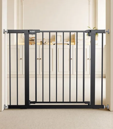 Puerta de bebé de 29.5-40.5 pulgadas para escaleras, puerta para perros para puertas, puerta de seguridad de metal para bebés con cierre automático