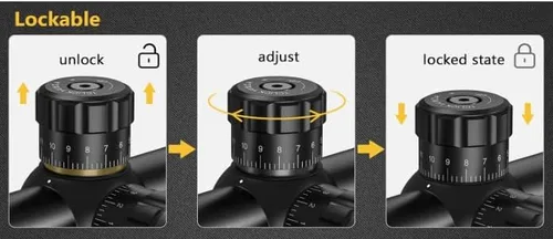 Vista 2 de 3-12x40 con ajuste de paralaje, mira telescópica para rifle de caza, tubo de 30mm, torretas W/E bloqueables, amplio campo de visión, ocular