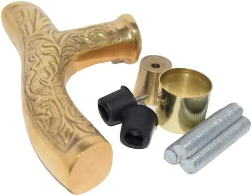 Vista 2 de VICTORIA Mango de latón en forma de T con pieza de repuesto para bastón Hermoso regalo