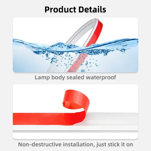 Vista 4 de Ziciner Tira de Luz para Capó de Automóvil, Tira LED Flexible de 59 Pulgadas Impermeable Luces de Circulación Diurna Automática, Accesorios de Tira