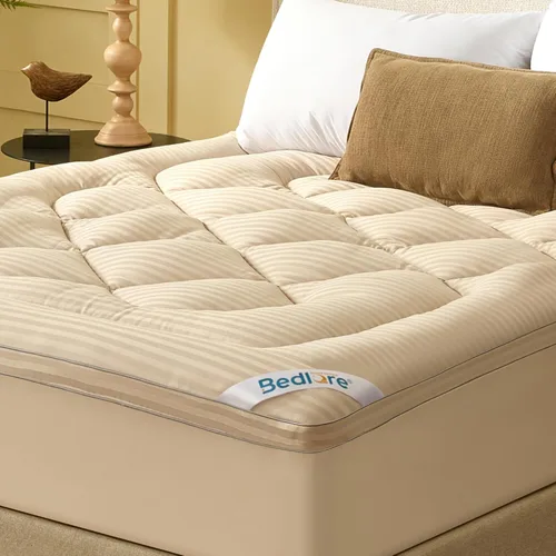 Vista 12 de BEDLORE Cubrecolchón tamaño individual, almohadilla superior gruesa tipo Pillow Top para aliviar el dolor de espalda, funda de colchón suave