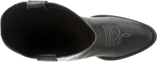 Vista 5 de Deer Stags Ranch - Botas estilo vaquero unisex para niños pequeños y grandes, Negro