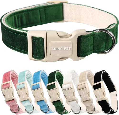 Vista 88 de Aring Pet Collar de algodón, ligero y ajustable, con hebilla de liberación rápida para perros pequeños, medianos y grandes, para cachorros, XS