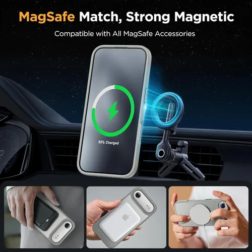 Vista 517 de Miracase - Funda magnética para iPhone 13 de 6.1 pulgadas (compatible con MagSafe) (con 2 protectores de pantalla), protección de grado militar
