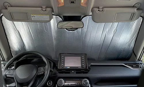 Vista 2 de Parasol para parabrisas delantero de ajuste personalizado para Ford Expedition SUV, reflector de rayos UV, accesorios protectores solares