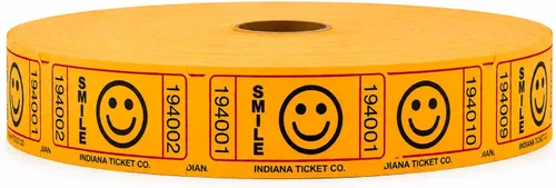 Vista 10 de INDIANA TICKET CO. Smile Paquete de 4 Rollos de Boletos - 2000 Cada Uno en Azul, Rojo, Amarillo y Verde (8000 Total) 1x2 para Admisión, Eventos A