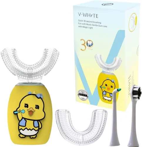 Vista 13 de V-WHITE Cepillo de dientes ultrasónico en forma de U para blanquear los dientes, cepillo de dientes eléctrico para adultos, limpieza bucal de 360°