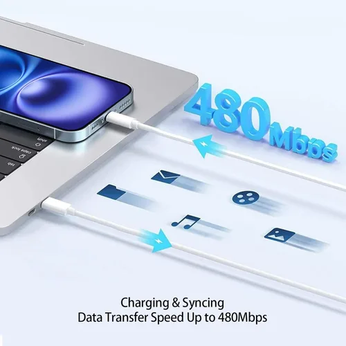 Vista 6 de Cable de 10 pies para Apple iPhone 16 15 Pro Max, cargador de carga rápida, iPad, AirPods 4 (USB-C), 20 W tipo C Blcok de 10 pies de largo, cable