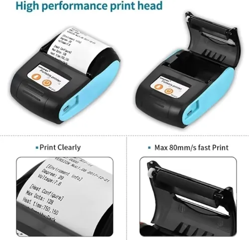 Vista 4 de No es compatible con iPhone iOS/IPAD/MAC, solo compatible con Android/Windows, impresora térmica Bluetooth de recibos de 2.283 in, mini impresora