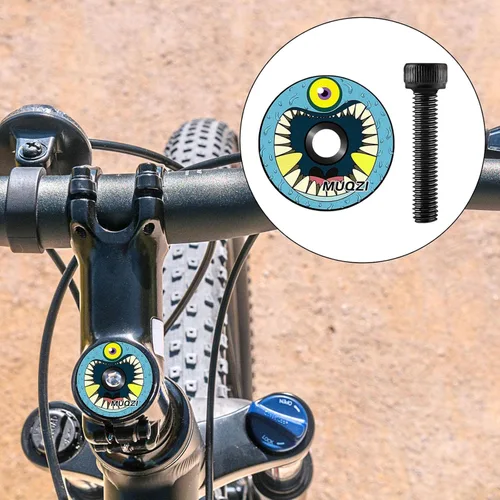 Vista 2 de Tapa superior para auriculares de bicicleta y perno frontal Horquilla tapa superior Componentes resistentes Cubierta de pieza de metal elegante tapa