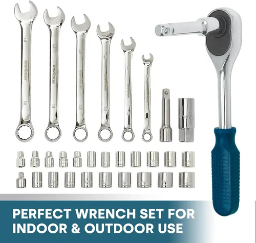 Vista 5 de Enventor Juego de herramientas, kit de 220 piezas para el hogar con caja de herramientas, llave y herramientas manuales para reparaciones del hogar