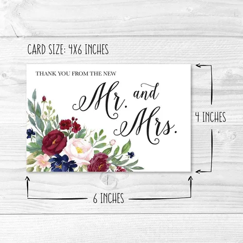 Vista 5 de Hadley Designs 50 tarjetas florales de consejos de boda y buenos deseos, 24 tarjetas de agradecimiento, libro de invitados alternativo