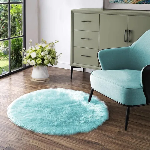 Vista 54 de Latepis - Alfombra rectangular de piel sintética tipo lana de oveja suave y esponjosa de estilo bohemio para sala de estar, dormitorio y residencias