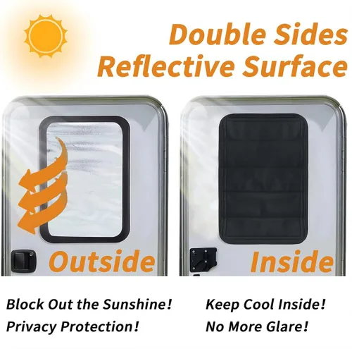 Vista 4 de AUCELI Cubierta para puerta de caravana, cubierta magnética para tragaluces de cámper, plegable, para parabrisas de caravana, cobertura de cortinas