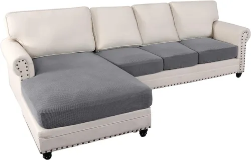 Vista 10 de MIFXIN Fundas para sofá modular, 3 piezas, funda de asiento de sofá de terciopelo elástico en forma de L, funda de cojín separada, protector