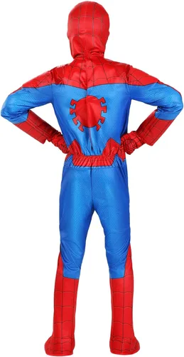 Vista 6 de MARVEL Boys Deluxe Spider Man Costume, Kids Spiderman Superhero Halloween Costume for Child - Officially Licensed