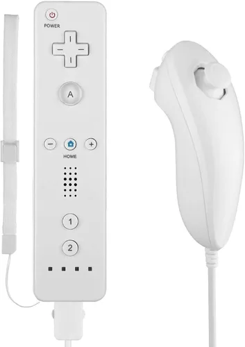 Lyyes Remote Controller for Wii, Wii Remote and Nunchuck Controllers with Silicon Case and Strap for Wii and Wii U (White)