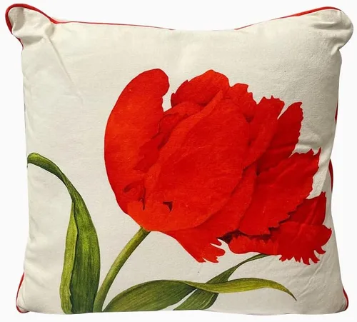 Vista 2 de Spring Tulips Throw Pillow Decorative Cushion Sofa Couch Pillow Home Decor 16x16