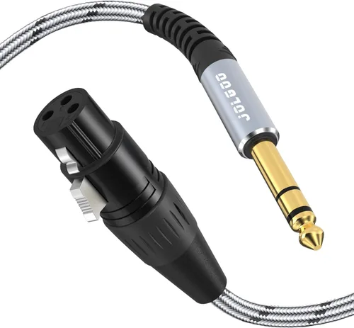 Vista 10 de JOLGOO XLR hembra a 1/4 pulgada 0.250 in TRS Cable adaptador XLR a cable de conexión de cuarto de pulgada, 1 pie, para micrófono, mezclador