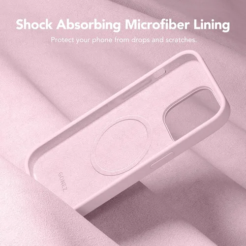 Vista 640 de GONEZ Funda magnética para iPhone 14, compatible con Magsafe, con protector de pantalla + protector de cámara, forro de microfibra antiarañazos