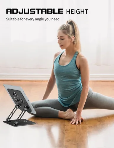 Vista 6 de Soporte Ajustable para Tablet de Escritorio, Soporte de Aluminio Premium para iPads, Tablets, Kindles, Switch, Teléfonos y Todos los Dispositivos