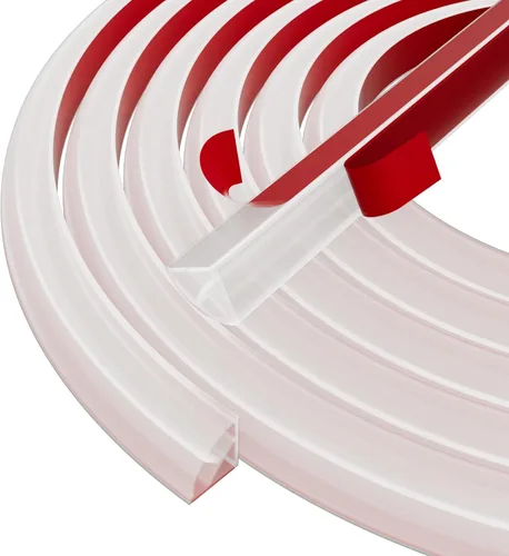 Vista 10 de Moldura Flexible de Cuarto de Círculo, Moldura Doblable, Borde de Silicona Adhesivo Despegable para Piso, Bañera, Gabinete, Moldura Flexible