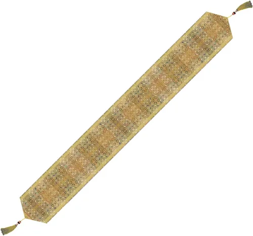 Vista 16 de Extra Long 2-Piece Table Runner Set 118, Waterproof Banquet Table Decor, Double Sided Event Cloth, Heavy Duty Tea Mat, Washable Reversible Brocade