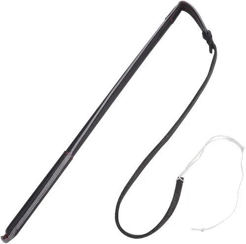 Vista 8 de Perro de piel de vaca artificial, murciélago látigo con mango para látigo de agitación media, accesorio de entrenamiento para perros grandes