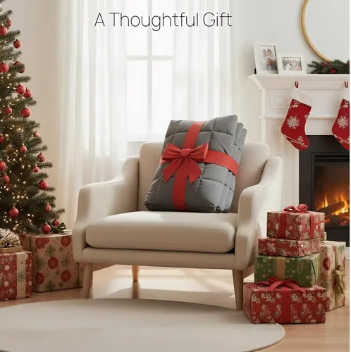 Vista 6 de HCOIW - Manta con peso (5 libras, 41 x 60 pulgadas) Manta de enfriamiento pesada, algodón transpirable con cuentas de vidrio naturales, se puede