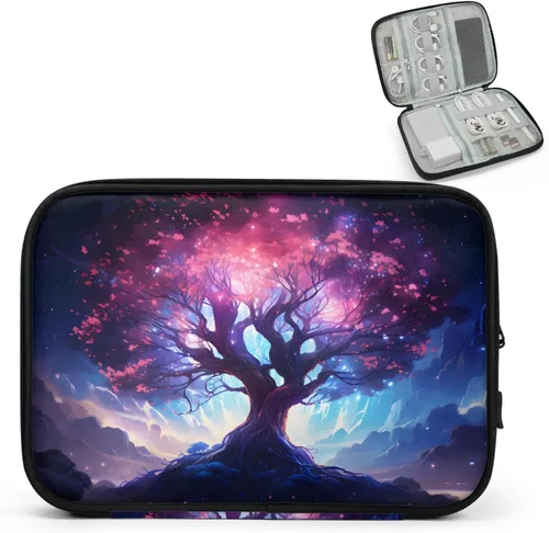 Vista 21 de Trees Electronics - Funda organizadora de viaje, accesorios tecnológicos, bolsa de almacenamiento de cables para cables, cargador, teléfono, disco