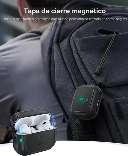 Vista 4 de ESR Funda para AirPods Pro 2, Compatible con Funda de Airpods Pro de 2ª / 1ª Generación (2023/2022/2019), Compatible con MagSafe, Cubierta