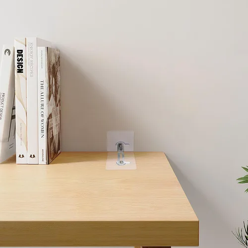 Vista 3 de VOSAREA Anclajes adhesivos para muebles, sin perforación, anclajes de pared para muebles, ganchos adhesivos para prevención de caídas, anti punta