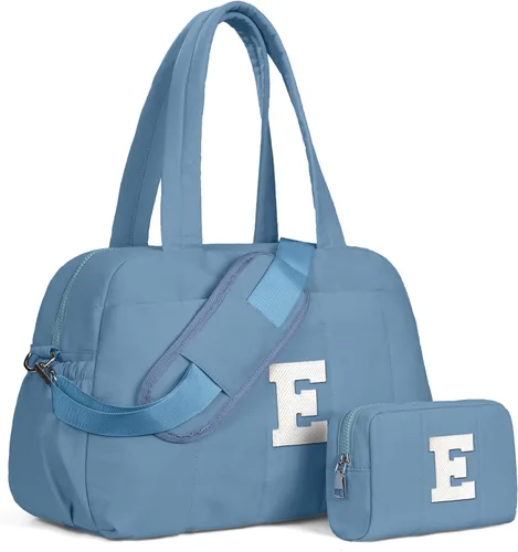 Vista 104 de Bolsa de lona Vogewood, bolsas personalizadas de fin de semana para mujer, bolsas de viaje con estuche de maquillaje, regalos de cumpleaños, Beige