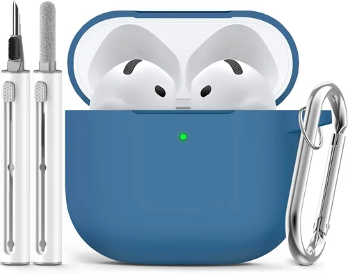 Vista 25 de Ljusmicker – Funda para AirPods 4 (2024) con juego de limpieza, funda protectora de silicona suave para Apple AirPods 4ta generación, accesorios