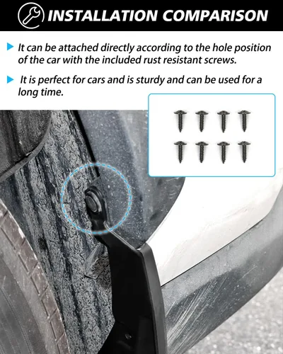 Vista 6 de Powerty Ajuste personalizado para guardabarros Toyota RAV4 2025 2024 2023 2022 2022 2021 2020 2019 protectores contra salpicaduras moldeados