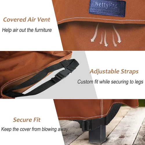 Vista 3 de NettyPro Cubierta impermeable para mesa auxiliar para muebles de exterior, 24 x 24 pulgadas, cubierta cuadrada para mesa otomana, protección